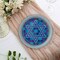 8 Count Star of David Paper Dessert Plates Light Blue Trim 7 Inch